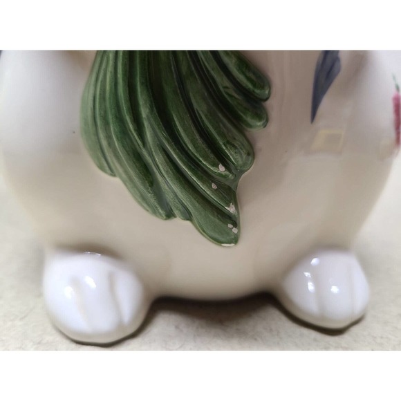 Lenox Poppies on Blue Barnyard Ceramic Cookie Jar Easter Bunny Rabbit Carrot BOX - Picture 9 of 9